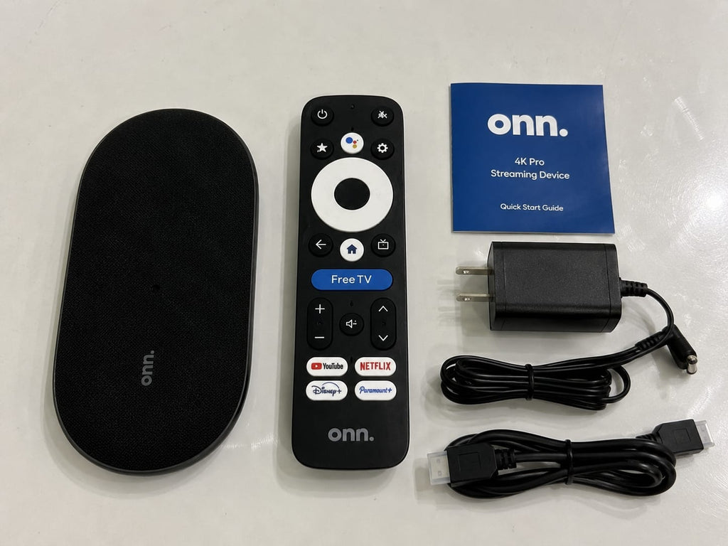 Onn. 4K Pro Streaming Device Google TV Gemini 32GB 3GB RAM Dolby Vision Atmos